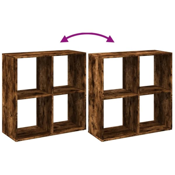 vidaXL bogreol/rumdeler 69,5x29x69,5 cm konstrueret træ røget eg
