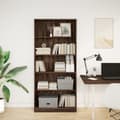 Miniatyrbilde 4 av 11: vidaXL Bokhylle brun eik 80x24x176 cm konstruert tre