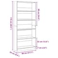 Miniatyrbilde 10 av 11: vidaXL Bokhylle brun eik 80x24x176 cm konstruert tre