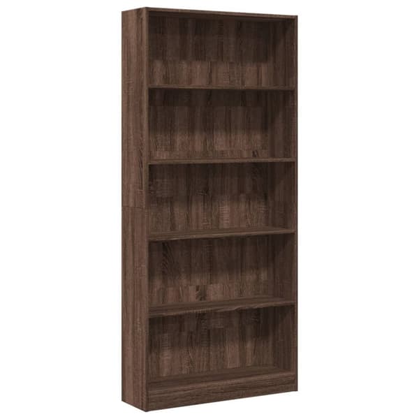 vidaXL Bokhylle brun eik 80x24x176 cm konstruert tre