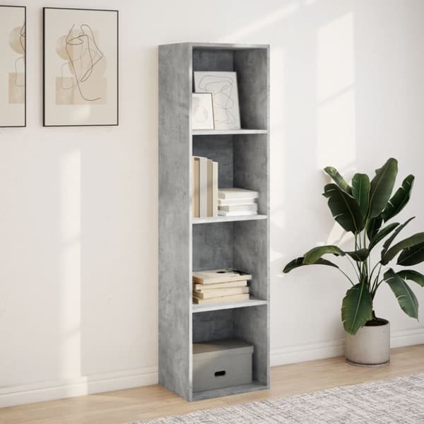 vidaXL Bokhylle betonggrå 40x30x152 cm konstruert tre