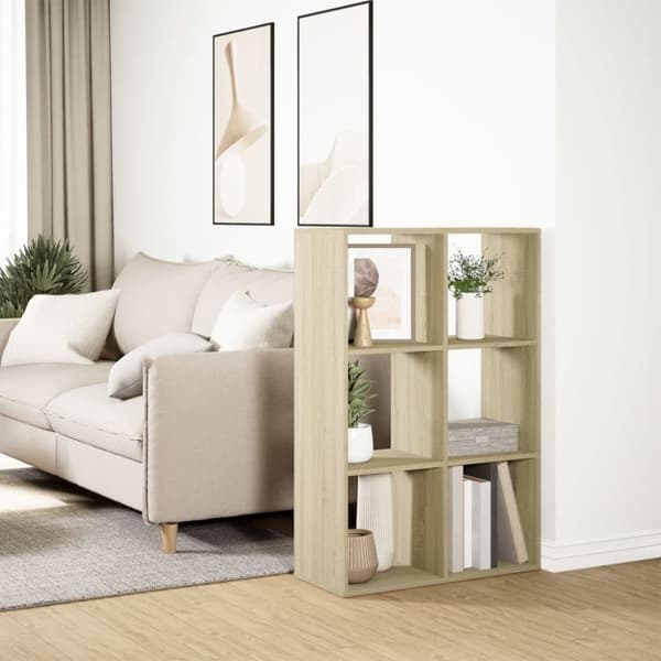 vidaXL Huoneenjakaja/kirjahylly Sonoma 69,5x29x103,5 cm tekninen puu
