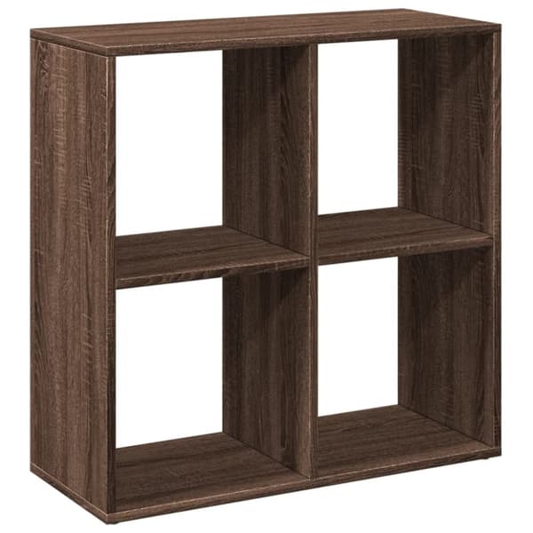 vidaXL bogreol/rumdeler 69,5x29x69,5 cm konstrueret træ brun egetræ