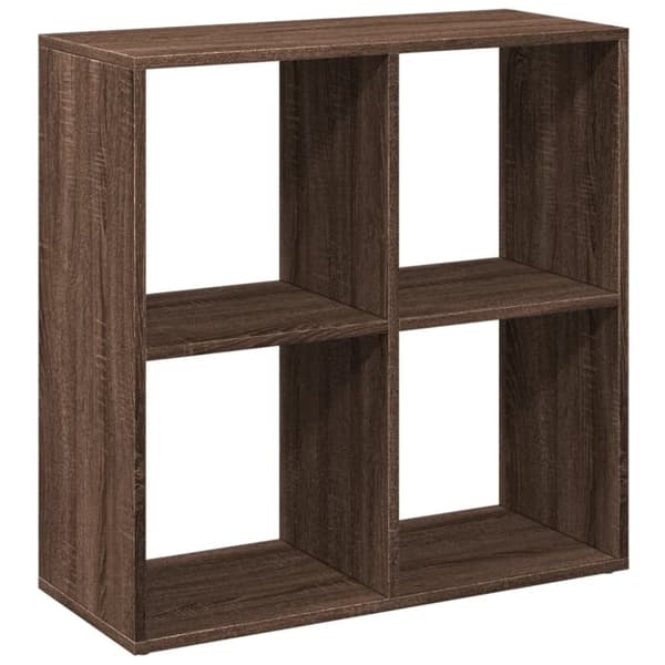 vidaXL bogreol/rumdeler 69,5x29x69,5 cm konstrueret træ brun egetræ