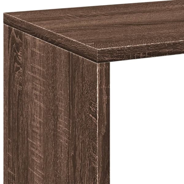 vidaXL bogreol/rumdeler 69,5x29x69,5 cm konstrueret træ brun egetræ