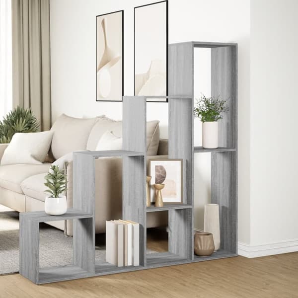 vidaXL Bokhylla/Rumsavdelare 4 hyllor 143,5x29x143,5cm konstruerat trä