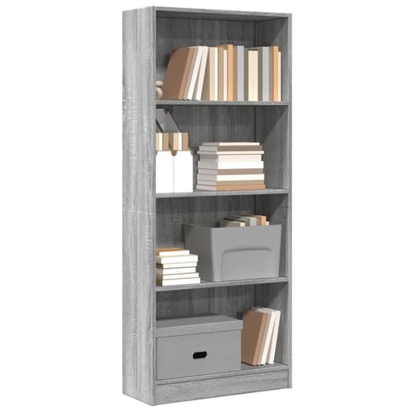 vidaXL bogreol 60x24x143 cm konstrueret træ grå sonoma-eg