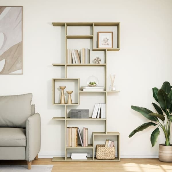 vidaXL bogskab 92x29x188 cm konstrueret træ sonoma-eg
