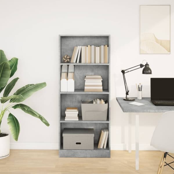 vidaXL bogreol 60x24x143 cm konstrueret træ betongrå