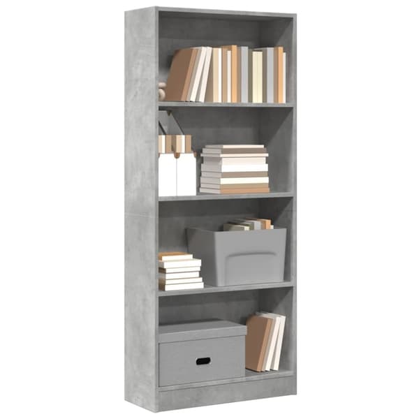 vidaXL bogreol 60x24x143 cm konstrueret træ betongrå