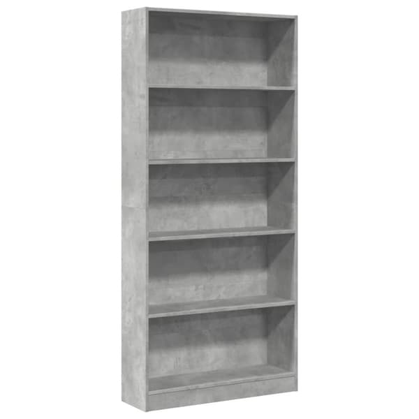 vidaXL bogreol 80x24x176 cm konstrueret træ betongrå
