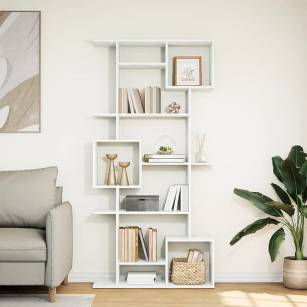 vidaXL Bokhylle hvit 92x29x188 cm konstruert tre