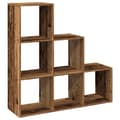 Miniatyrbilde 3 av 11: vidaXL Romdeler bokhylle 3 lag gammelt eik 99x29x99 cm konstruert tre