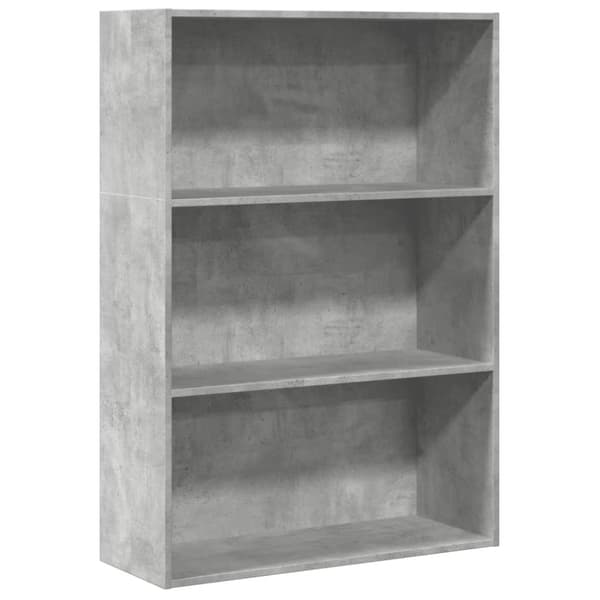vidaXL Bokhylla betonggrå 80x30x114 cm konstruerat trä