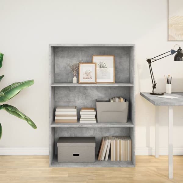 vidaXL Bokhylla betonggrå 80x30x114 cm konstruerat trä