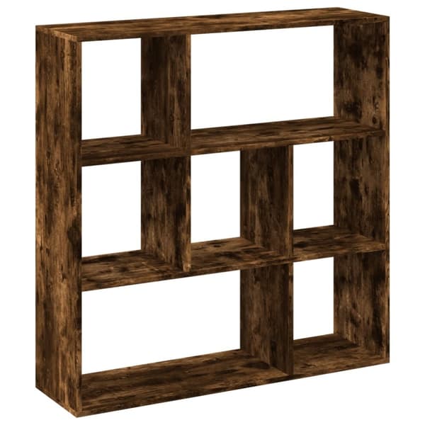 vidaXL bogreol/rumdeler 102x29x103,5 cm konstrueret træ røget eg