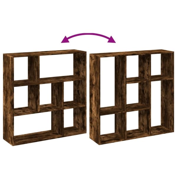 vidaXL bogreol/rumdeler 102x29x103,5 cm konstrueret træ røget eg