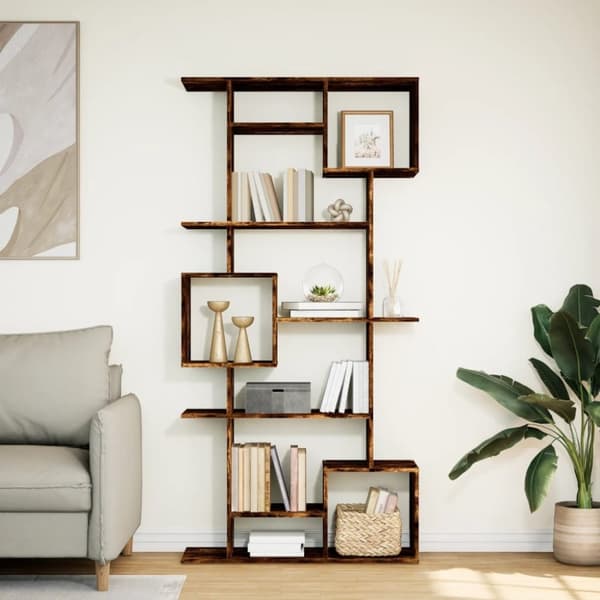 vidaXL bogreol 92x29x188 cm konstrueret træ røget egetræ