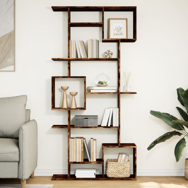 vidaXL bogreol 92x29x188 cm konstrueret træ røget egetræ