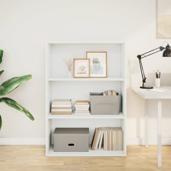 vidaXL bogreol 80x30x114 cm konstrueret træ hvid