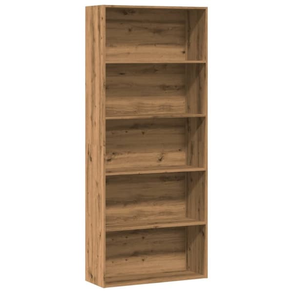 vidaXL bogreol 80x30x189 cm konstrueret træ egetræslook