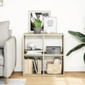 Miniatyrbillede 4 af 11: vidaXL bogreol/rumdeler 69,5x29x69,5 cm konstrueret træ sonoma-eg