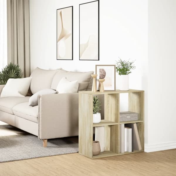 vidaXL bogreol/rumdeler 69,5x29x69,5 cm konstrueret træ sonoma-eg