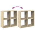 Miniatyrbillede 9 af 11: vidaXL bogreol/rumdeler 69,5x29x69,5 cm konstrueret træ sonoma-eg