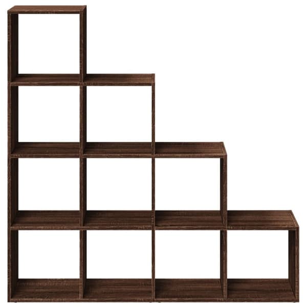 vidaXL bogreol/rumdeler 131,5x29x131,5 cm konstrueret træ brun eg