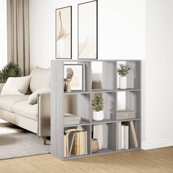 vidaXL bogreol/rumdeler 102x29x103,5 cm konstrueret træ grå sonoma-eg