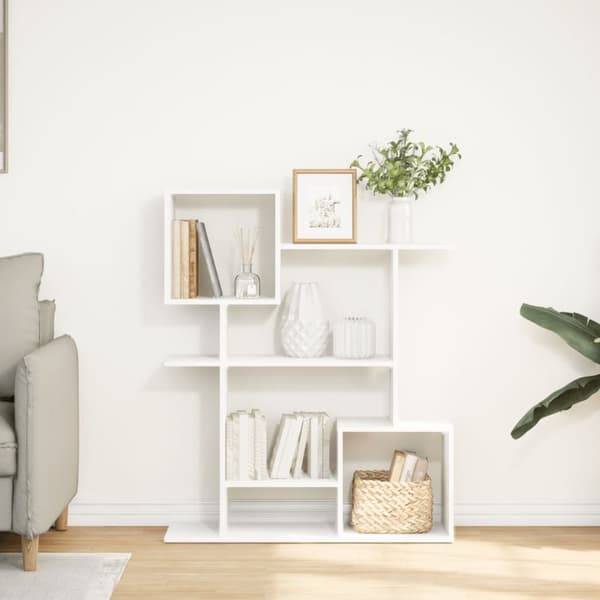 vidaXL Romdeler bokhylle hvit 92x29x112 cm konstruert tre