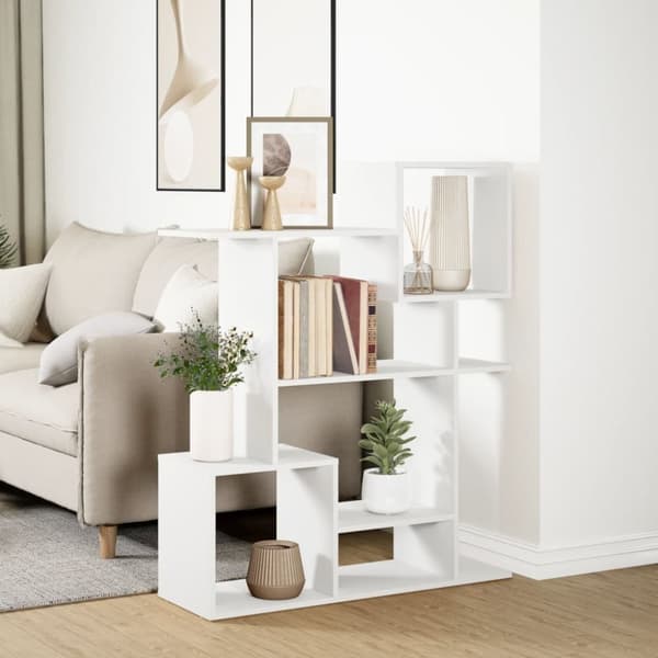 vidaXL Romdeler bokhylle hvit 92x29x112 cm konstruert tre
