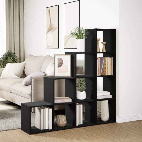 vidaXL Bokhylla/Rumsavdelare 4 hyllor 131,5x29x131,5cm konstruerat trä