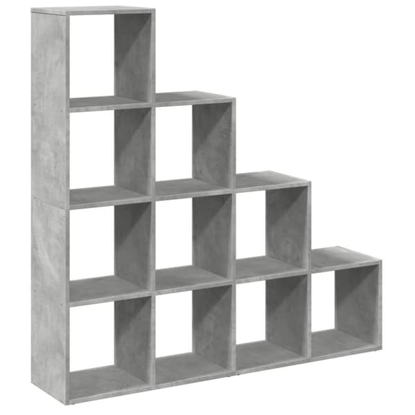 vidaXL bogreol/rumdeler 131,5x29x131,5 cm konstrueret træ betongrå