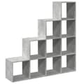 Miniatyrbillede 8 af 11: vidaXL bogreol/rumdeler 131,5x29x131,5 cm konstrueret træ betongrå