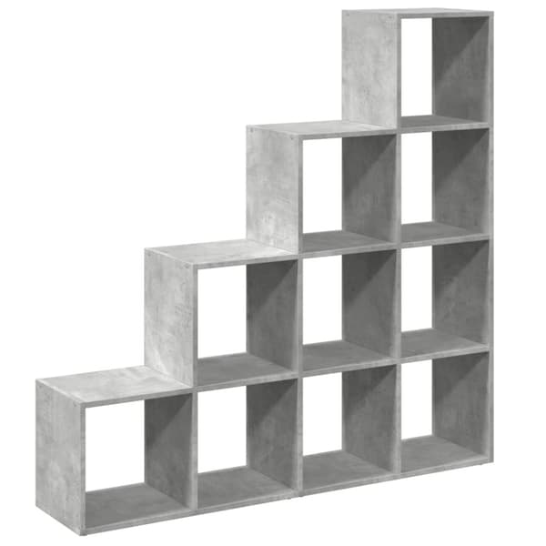 vidaXL bogreol/rumdeler 131,5x29x131,5 cm konstrueret træ betongrå