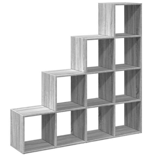 vidaXL bogreol/rumdeler 131,5x29x131,5 konstrueret træ grå sonoma-eg
