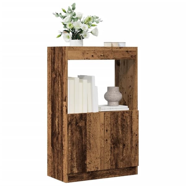 vidaXL skab 63x33x100 cm konstrueret træ antikt træ