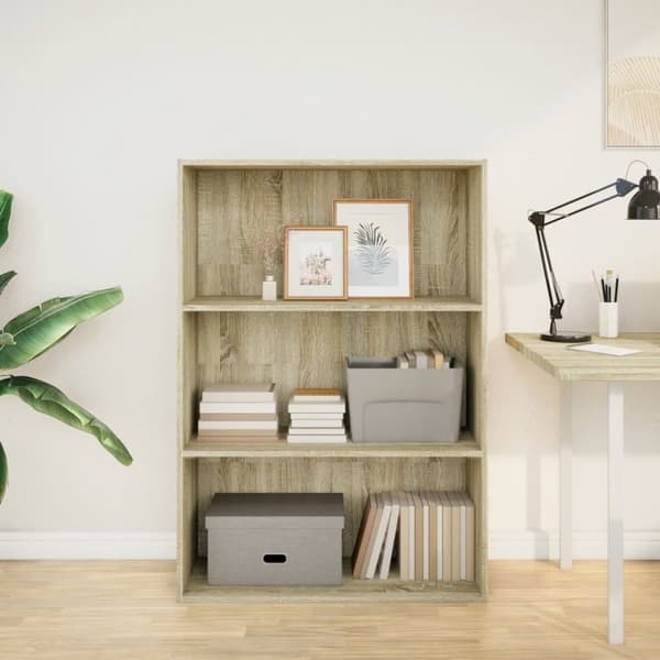 vidaXL bogreol 80x30x114 cm konstrueret træ sonoma-eg