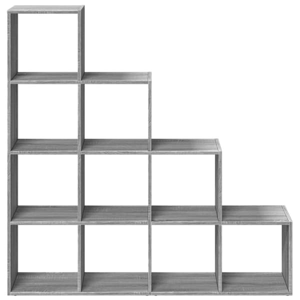 vidaXL Bokhylle 4 etasjer grå sonoma 131,5x29x131,5 cm konstruert tre