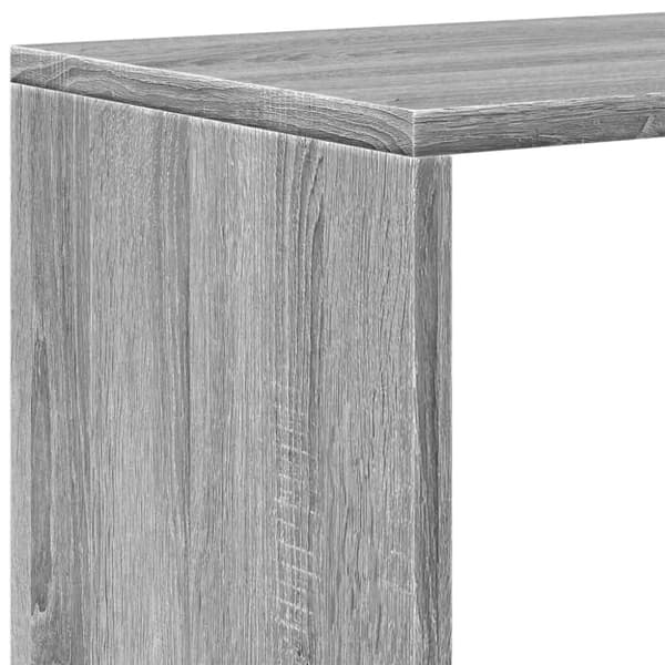 vidaXL Bokhylle 4 etasjer grå sonoma 131,5x29x131,5 cm konstruert tre