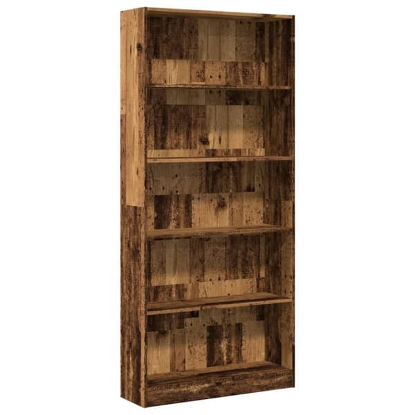vidaXL bogreol 80x24x176 cm konstrueret træ antikt træ