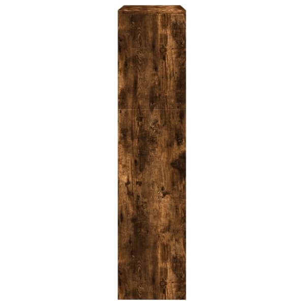 vidaXL Romdeler bokhylle 3 lag røkt eik 123x29x123 cm konstruert tre