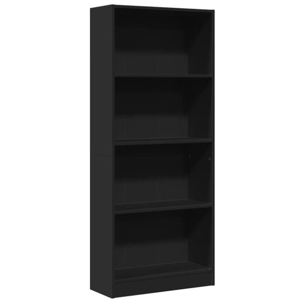 vidaXL Kirjahylly musta 60x24x143 cm tekninen puu