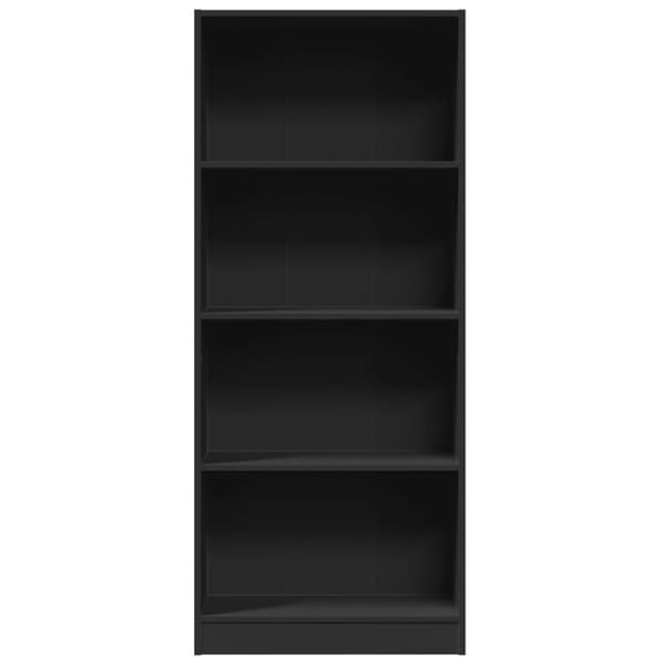 vidaXL Kirjahylly musta 60x24x143 cm tekninen puu