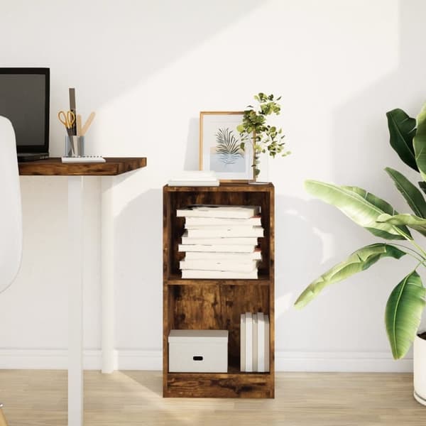 vidaXL bogreol 40x24x76 cm konstrueret træ røget egetræsfarve