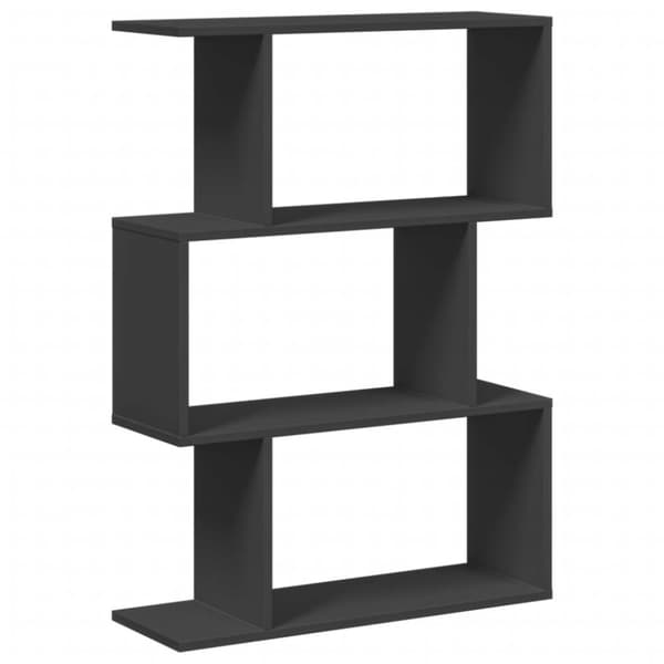 vidaXL bogreol/rumdeler 70x24x97 cm 3 niveauer konstrueret træ sort