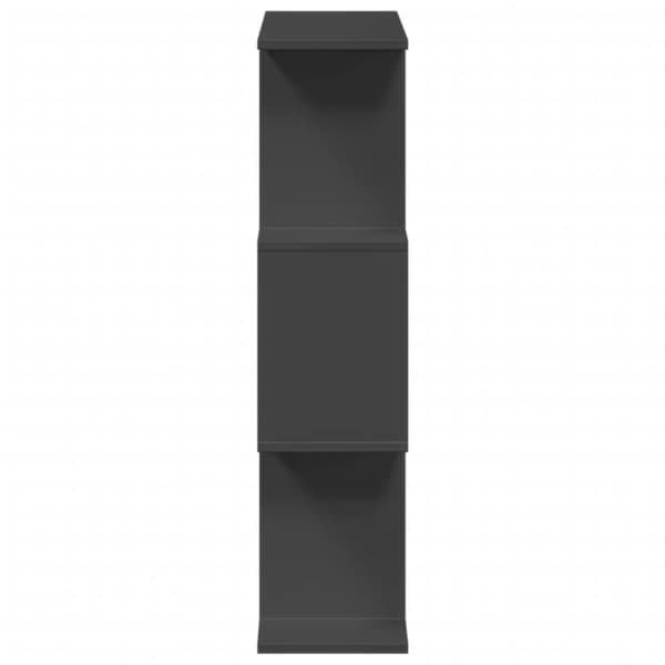 vidaXL bogreol/rumdeler 70x24x97 cm 3 niveauer konstrueret træ sort