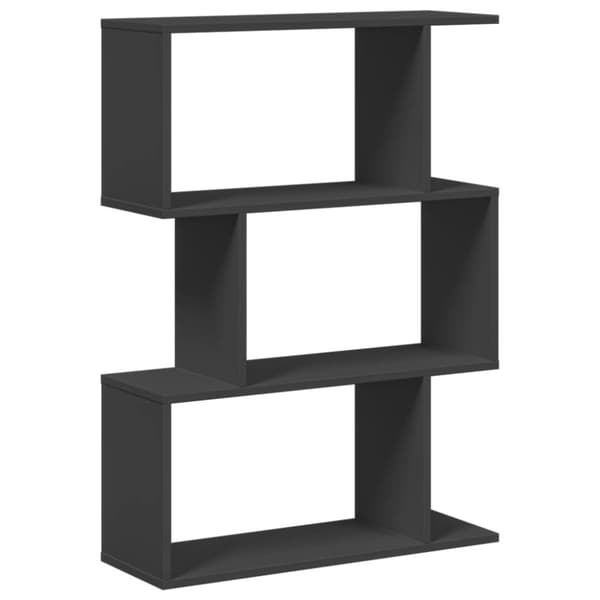 vidaXL bogreol/rumdeler 70x24x97 cm 3 niveauer konstrueret træ sort