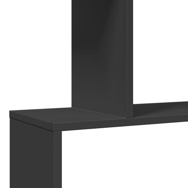 vidaXL bogreol/rumdeler 70x24x97 cm 3 niveauer konstrueret træ sort